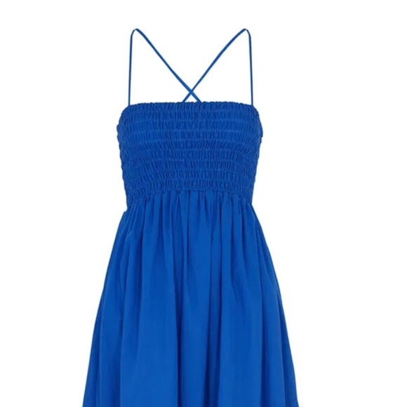 Faithfull the Brand Agolde Midi Dress Sicilian Blue XXL - Picture 5 of 11